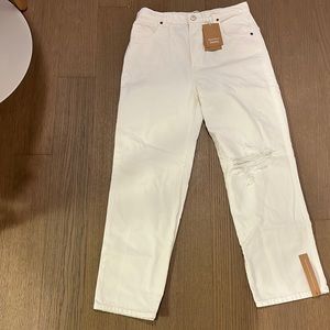 Reformation Vintage White Destroyed Pants